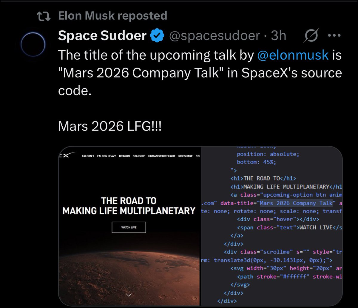 The topic of Mars will continue to gain significant global momentum. <a href="/elonmusk/">Elon Musk</a>