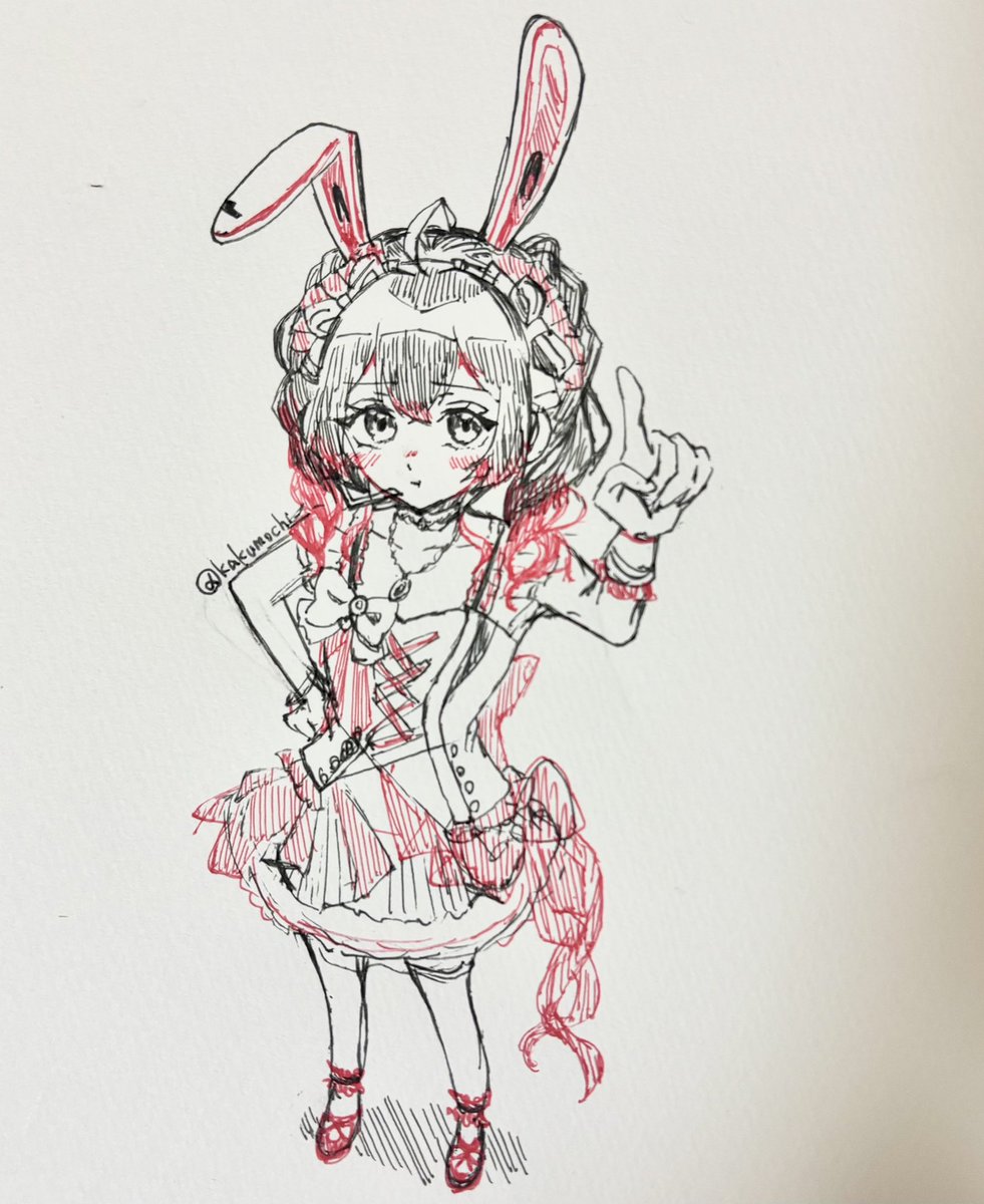 ボールペンでむにちゃんかいた🐰