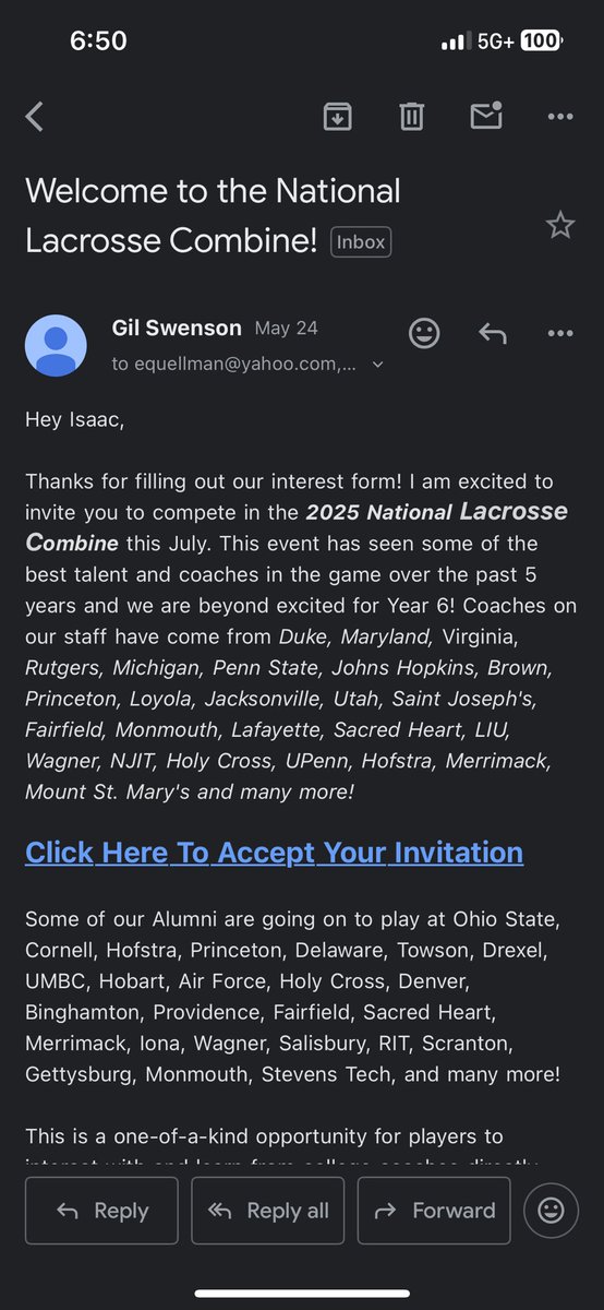 Thanks <a href="/Iron44Combine/">Iron44Combine</a> for the invite to the 2025 National Lacrosse Combine!