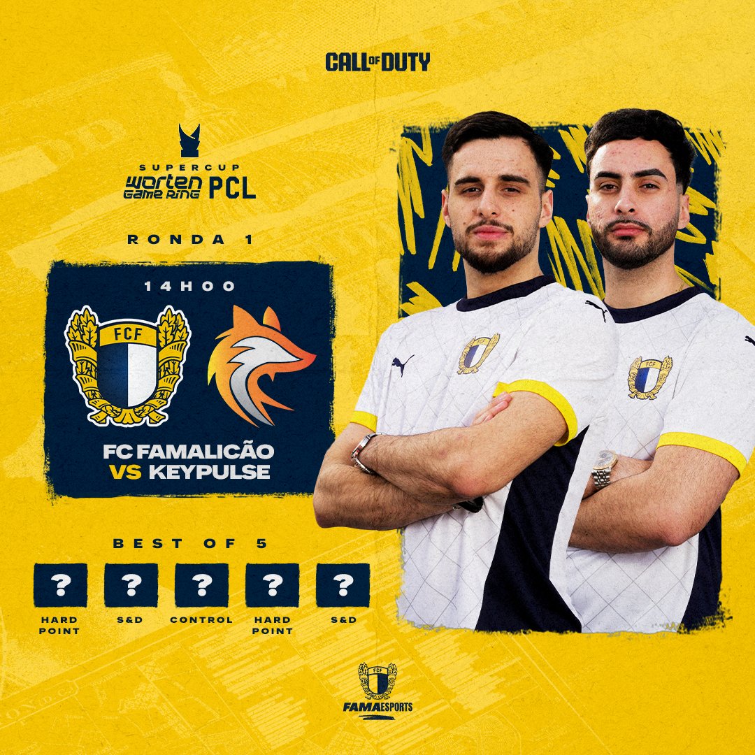 Hoje é dia de <a href="/WGRPCL/">PCL🔸Worten Game Ring</a> 𝗦𝗨𝗣𝗘𝗥𝗖𝗨𝗣 🪖💥

Esta competição irá decorrer no dia de hoje num formato a eliminar, onde todos os jogos são uma final! 🫡
É Bo5. É para ganhar. 👊

🗒️ Ronda 1
🆚 <a href="/KeypulseEsports/">Keypulse Esports</a> 
🕑 14:00h
📺 twitch.tv/wortenpt

#talentoementalidade ⚪️🔵