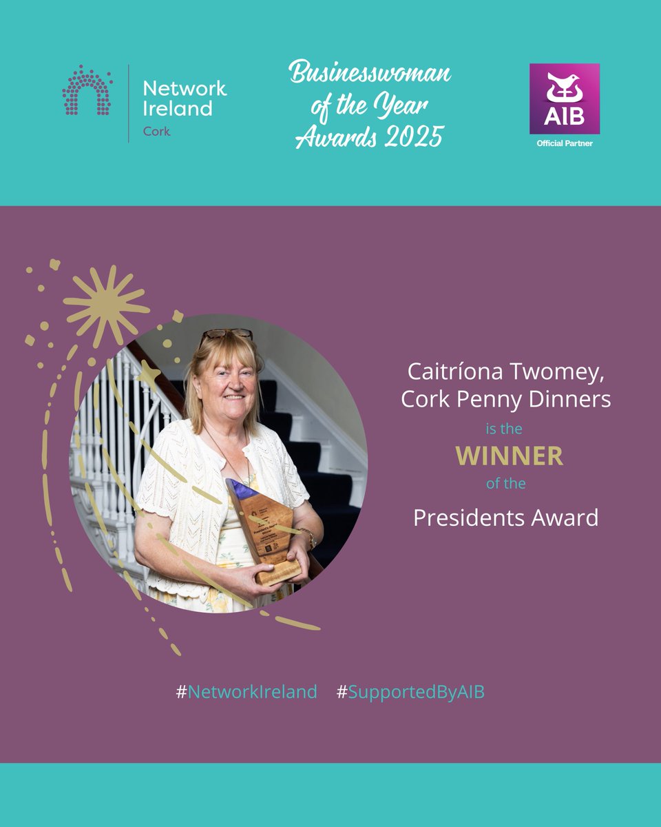 Network Cork (@networkcork) on Twitter photo A huge congratulations to Caitríona Twomey of Cork Penny Dinners, recipient of the prestigious President’s Award at the 2025 Network Cork Businesswoman of the Year Awards.
Grateful thanks to <a href="/RadissonCork/">Radisson Blu Cork</a>, Cork for proudly sponsoring this special category.
#NetworkIreland A huge congratulations to Caitríona Twomey of Cork Penny Dinners, recipient of the prestigious President’s Award at the 2025 Network Cork Businesswoman of the Year Awards.
Grateful thanks to <a href="/RadissonCork/">Radisson Blu Cork</a>, Cork for proudly sponsoring this special category.
#NetworkIreland