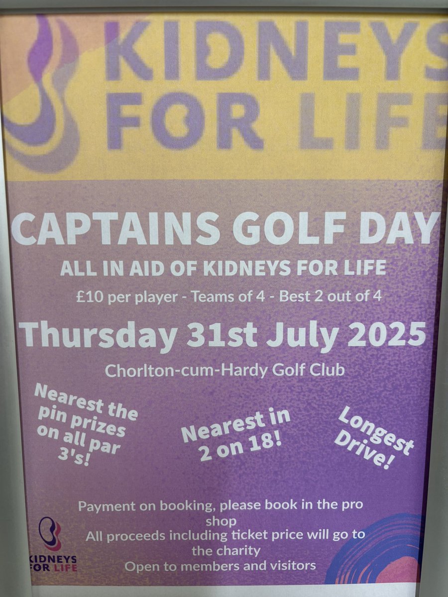 Come and join us for our  Captains Charity Golf Day in aid of <a href="/kidneysforlife/">Kidneys for Life</a> …Everyone welcome £10 per player …call 0161 881 9911 to book ..<a href="/ChorltonGreens/">Chorlton Greens</a>  <a href="/Golf_Mates_/">GOLF MATES</a> <a href="/EnglandGolf/">England Golf</a>