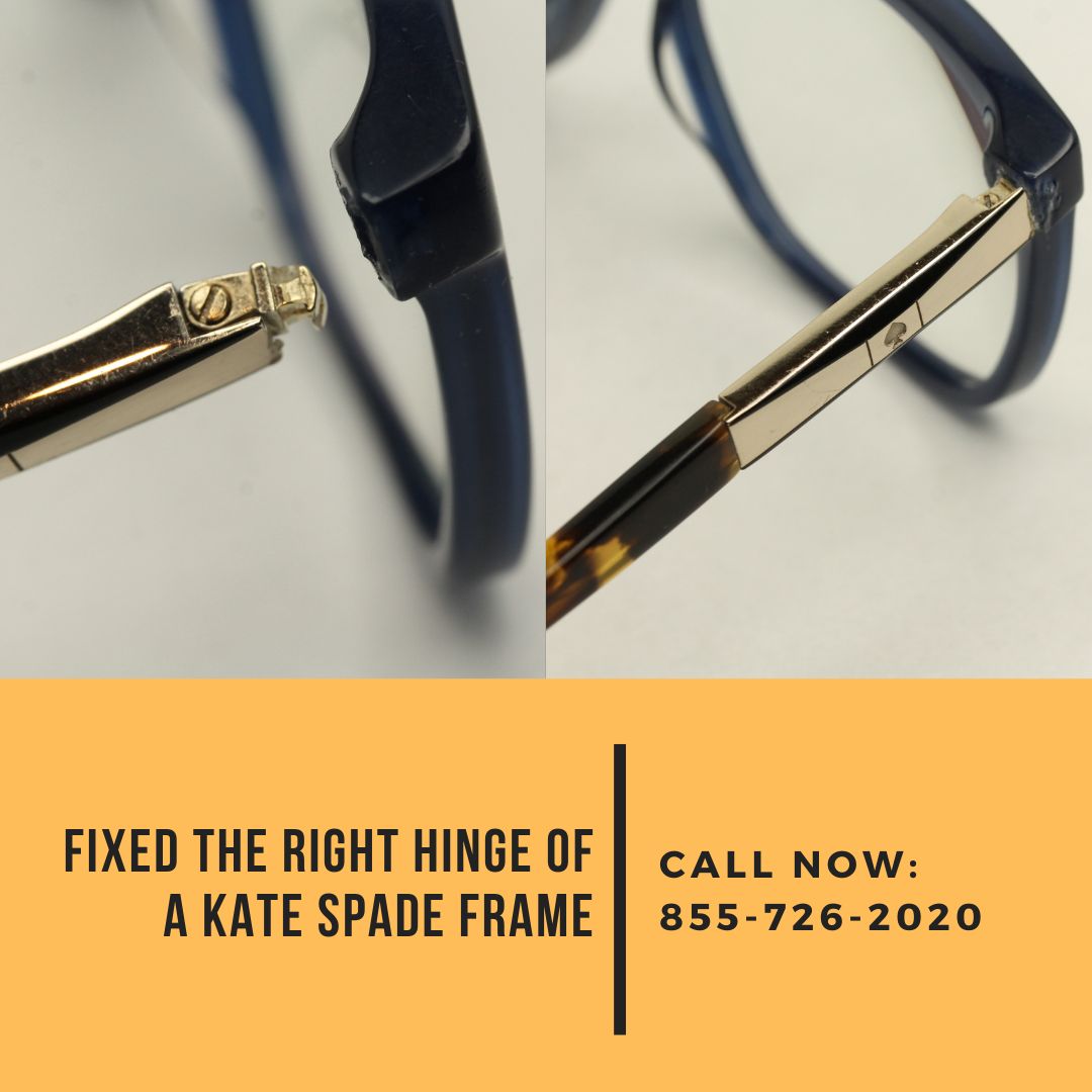 EyeGlasRepair's tweet image. Just fixed the right hinge of a stylish Kate Spade frame! 👓✨ At Eyeglass Repair USA, we handle your designer eyewear with expert care. eyeglassrepairusa.com/eyeglasses-bra…

#KateSpadeGlasses #EyeglassRepair #HingeFix #DesignerFrameRepair #GlassesCare #EyewearRepair #FashionEyewear