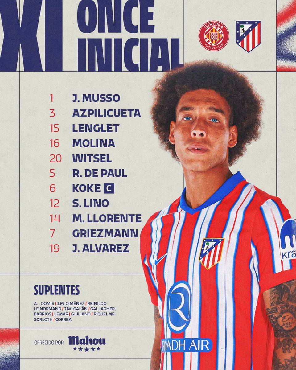 📝 Les compos de #GironaAtleti à 14h !
