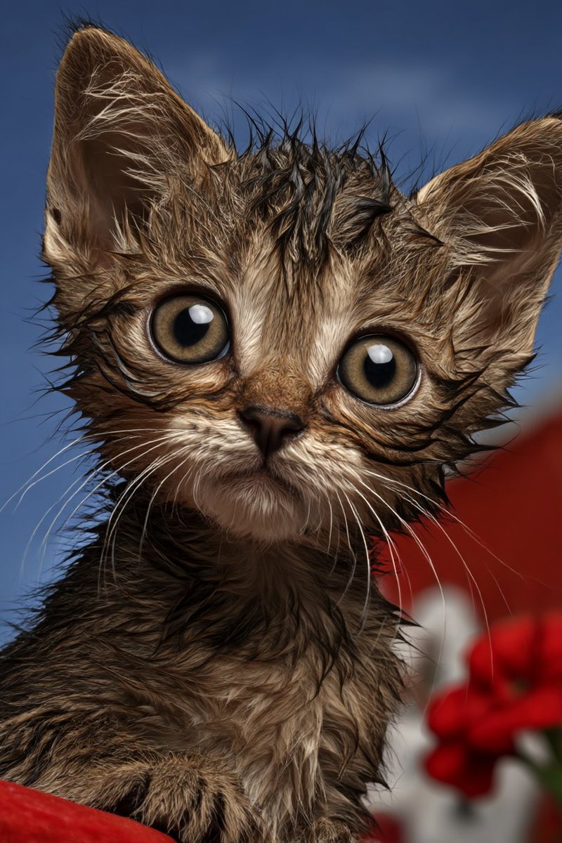 Good morning ☕️🌹

Kitten update. It is doing ok, has been drinking water and eating a little of the liquid food I bought for it (a small container of a cat food that is called "bisque" and is very liquid. However, that is not ideal for a kitten as young as this one is, which is
