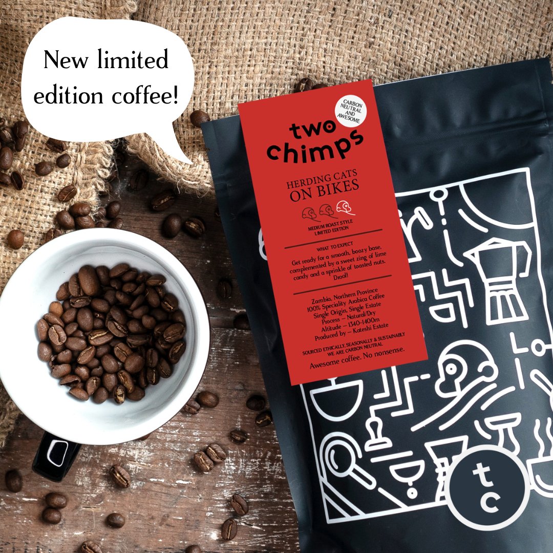 Say hello to our new limited-edition coffee from Zambia! It features a unique boozy base, with delightful notes of lime candy and toasted nuts. Yum ❤️

#zambiancoffee #coffeetime #lovecoffee #specialtycoffee #ethicallysourced #coffeetime #limitededition #twochimpscoffee