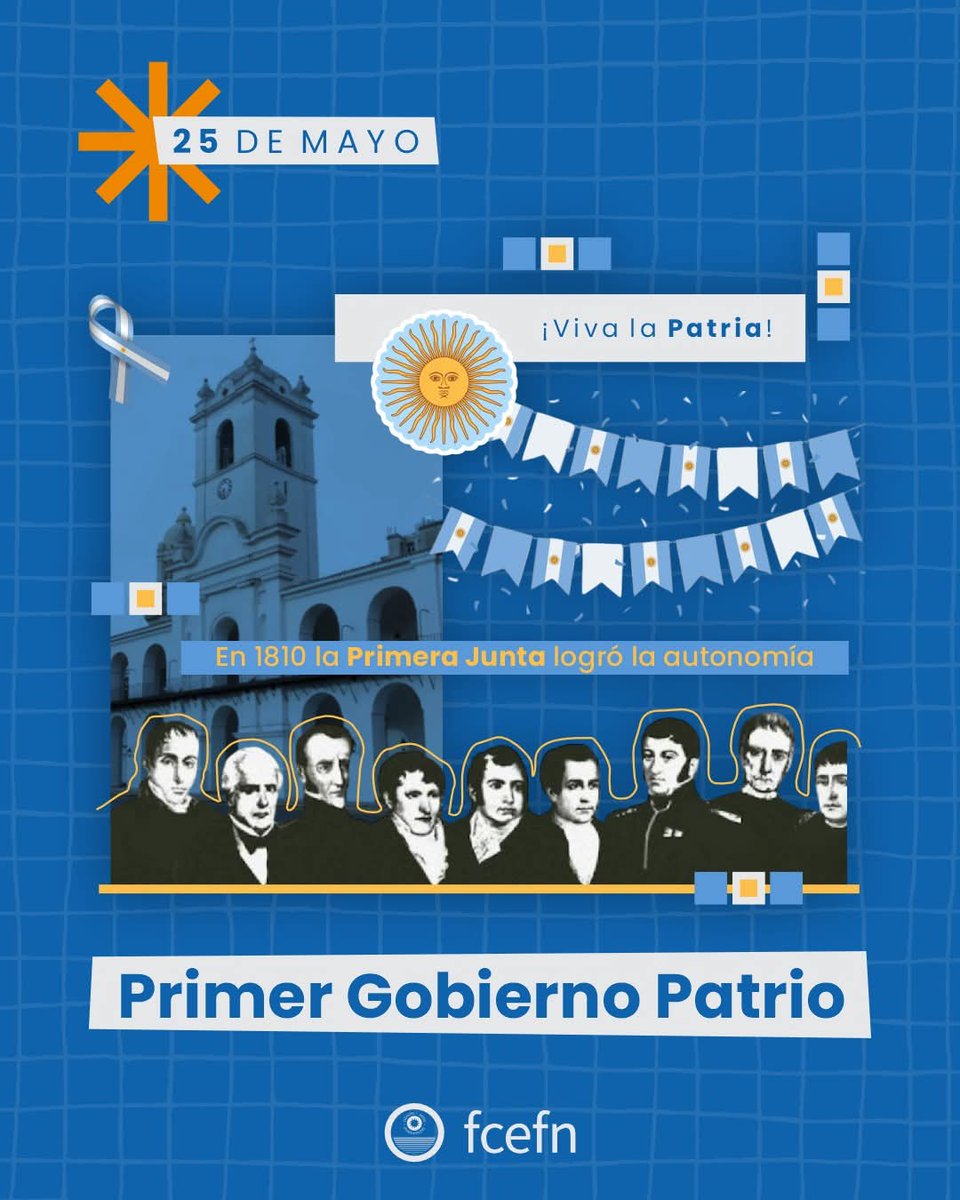 ExactasUNSJ's tweet photo. [25 DE MAYO: PRIMER GOBIERNO PATRIO]
¡VIVA LA PATRIA! 

#VivaLaPatria 
#RevolucionDeMayo 
#25deMayo https://t.co/cgsBksOcdJ