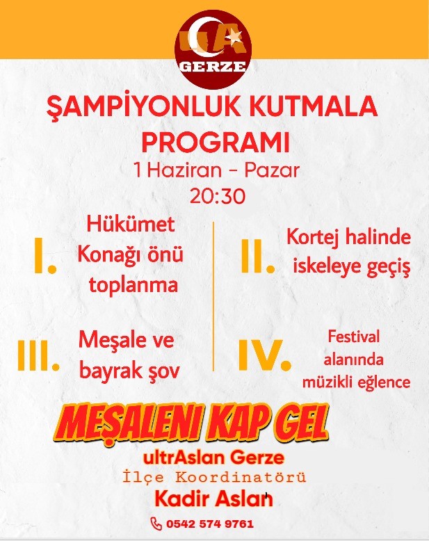 uAgerze's tweet photo. ŞAMPİYONLUK KUTLAMA PROGRAMI!!!

#uAYurtiçi #uAGerze https://t.co/vghqQbtKKb