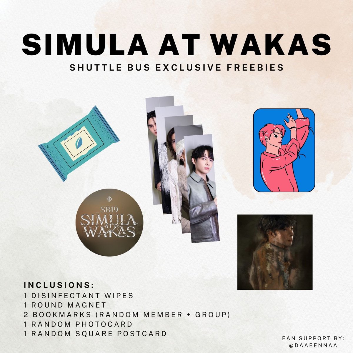 daaeennaa's tweet photo. 🍎 SIMULA AT WAKAS CONCERT FREEBIES
— shuttle bus exclusive freebies ✨

📍 Shuttle Bus 🤭
🗓️ May 31, 2025

*if may sobra, will give it out randomly ✌️

@SB19Official #SB19
#SaWWorldTourKickoff 
#SaWWorldTourFREEBIES https://t.co/tBr4OBDiFG