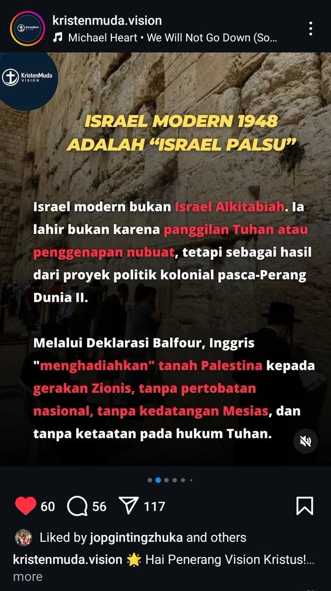 erlanishere's tweet photo. Di IG ada akun Kristen yg tegas melawan narasi Zionis dan pro-Palestina.
Buat kawan-kawan Kristen, go follow this account!! https://t.co/L5gUriEacE