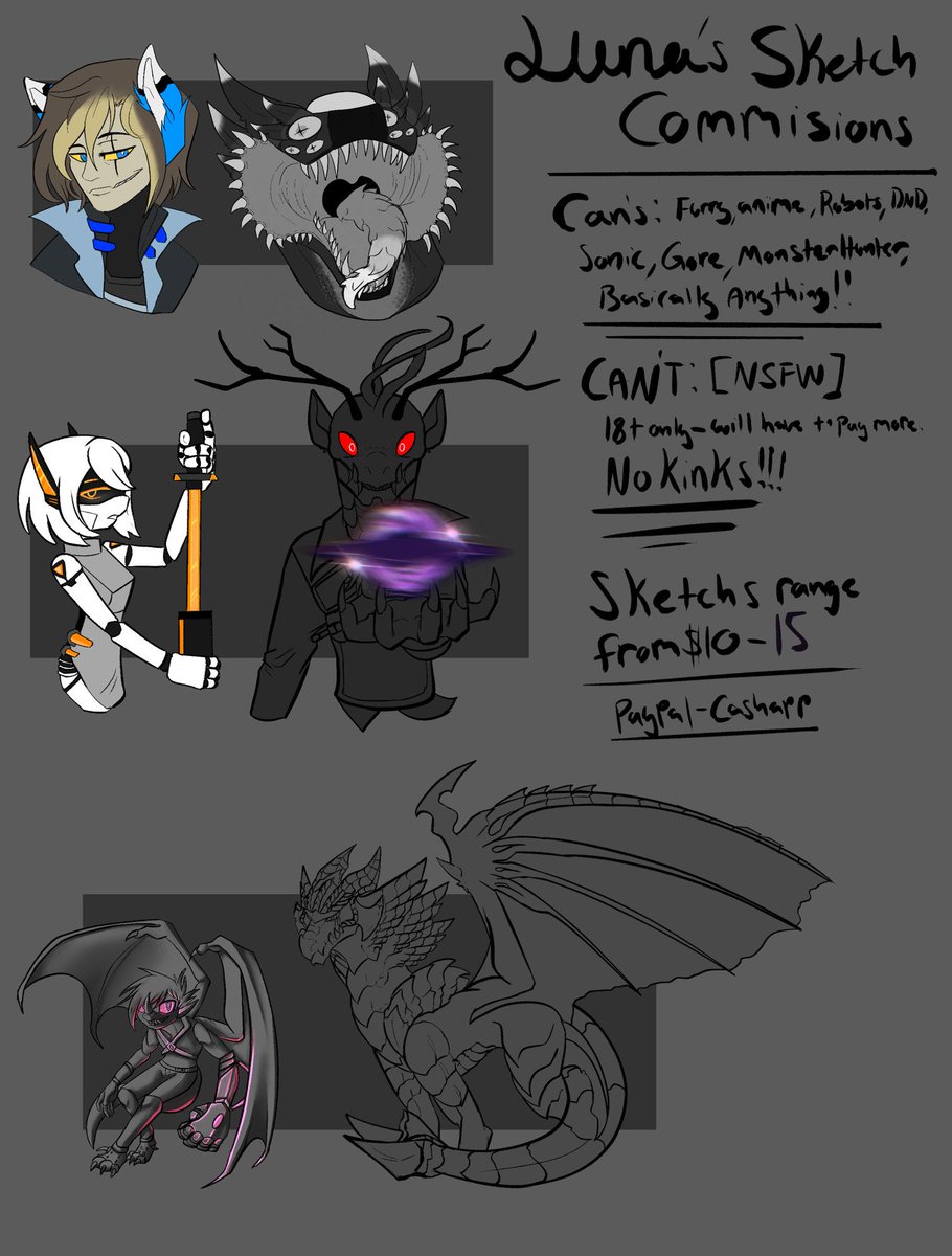 Eck i guess i have to post this here since im not dead ish-  Want cheap commissions please be advised Im more active on Blusky and Discord!!

Either DM me here in messages or Discord.

18+ works beware it will cost more and I will not post it on my sfw accounts!