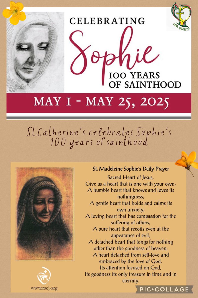 St. Catherine’s College Chaplaincy (@stcatsethos) on Twitter photo Today we celebrate as a proud Sacred Heart school the centenary of St Madeleine Sophie's canonisation.Through the intercession of St. Madeleine Sophie Barat we pray that her light and radiance will continue to shine across all our students and staff🫶🏼 #corunum Today we celebrate as a proud Sacred Heart school the centenary of St Madeleine Sophie's canonisation.Through the intercession of St. Madeleine Sophie Barat we pray that her light and radiance will continue to shine across all our students and staff🫶🏼 #corunum