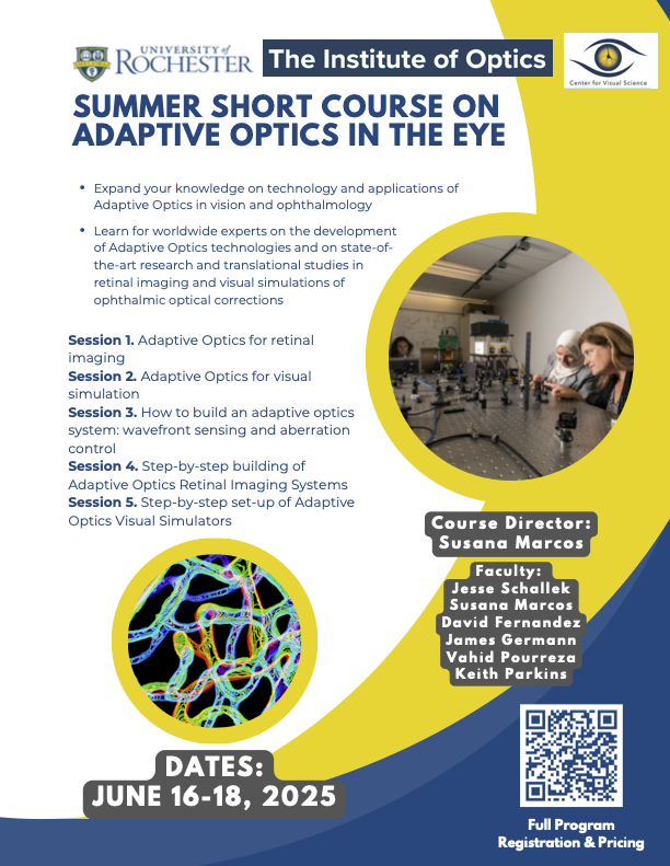 MarcosLab_UR (@marcoslabur) on Twitter photo Summer Short Course on #AdaptiveOptics in the #Eye @cvsuor <a href="/RochesterOptics/">Institute of Optics</a>. Everything you always wanted to know about building & applying #AO systems & applications in #imaging & #VisualSimulations by <a href="/UofR/">University of Rochester</a> experts; June 16-18 from anywhere in the world.Register now👇 Summer Short Course on #AdaptiveOptics in the #Eye @cvsuor <a href="/RochesterOptics/">Institute of Optics</a>. Everything you always wanted to know about building & applying #AO systems & applications in #imaging & #VisualSimulations by <a href="/UofR/">University of Rochester</a> experts; June 16-18 from anywhere in the world.Register now👇