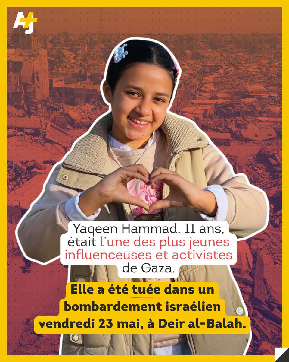 À 11 ans, Yaqeen Hammad était la plus jeune bénévole et influenceuse de Gaza. Elle a été tuée le 23 mai lors d’un bombardement israélien à Deir al-Balah.