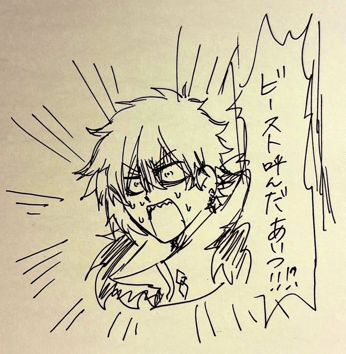 呼んだことに驚くカドック描いたら出るかなって思ったら出ない所か悪夢のような結果でした、はい、すみません、呼びませんごめんねカドック…… 
