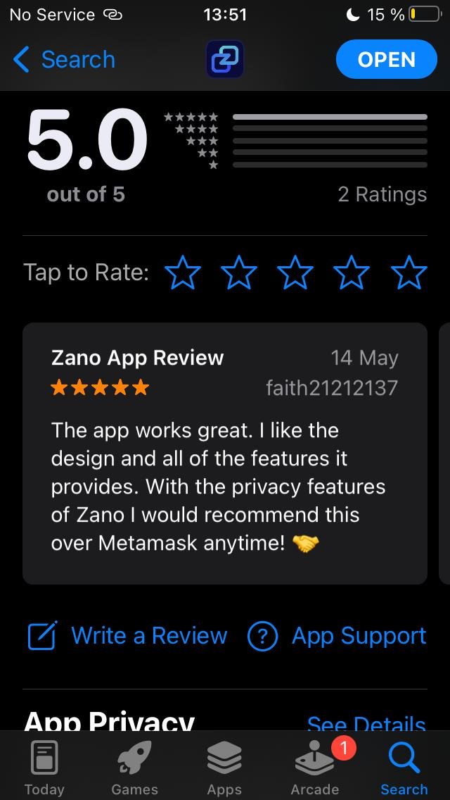 zAnonlar, yardımınıza ihtiyacımız var!🆘

Zano Cüzdanı’nın App Store ve Play Store’daki inceleme sayısını artırmak istiyoruz ve sizin desteğiniz gerçekten fark yaratıyor! İşte nasıl inceleme bırakabileceğiniz:

1️⃣ App Store / Play Store’u açın.
2️⃣ “Zano Wallet” şeklinde arama