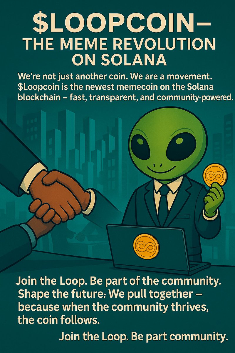 Loopthecoin's tweet photo. $Loopcoin – The Meme Revolution on Solana
Not just a coin. A movement.
Fast, transparent & community-powered.
Together we build. Together we rise.
Join the Loop. Shape the future.
#Loopcoin #Solana #Web3 #CryptoCommunity #TogetherWeLoop #BlockchainInnovation #Movement https://t.co/PI7dG4GbFQ