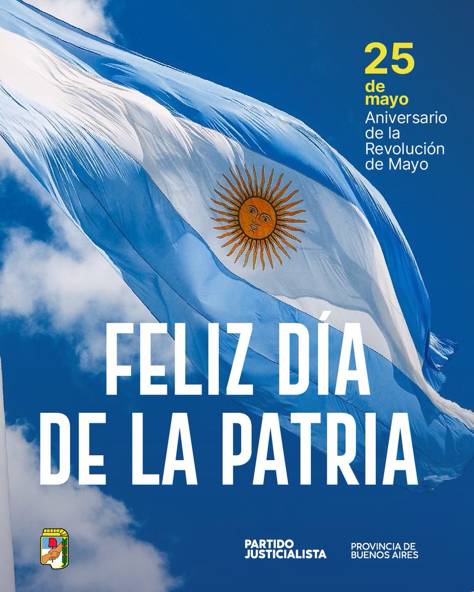 — 25 de Mayo de 1810 | 215 años de la Revolución de Mayo 🇦🇷

¡Feliz día de la Patria! ✌🏽