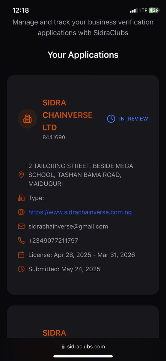 SidraChainVerse's tweet photo. Assalamu Alaikum wa Rahmatullah wa Barakatuh,

Dear Esteemed Community Members of Sidra ChainVerse,

We hope this message finds you in the best of health and Iman.

It is with great honor and anticipation that we, the team at **Sidra ChainVerse Ltd**, located at No. 2 Tailoring Street, beside Mega School, opposite Basha Gani Filling Station, Tashan Bama Road, Maiduguri, Borno State, write to you.

We are pleased to inform you that we have formally submitted our application for **KYB (Know Your Business)** verification as a prospective **Verification Services Partner** with **Sidra Chain**. Our company is currently under review, and we pray for a successful outcome, Insha Allah.

Should our application be approved, we commit wholeheartedly to upholding and implementing all policies, guidelines, and operational procedures established by Sidra Chain. Our goal is to serve with integrity, efficiency, and excellence, contributing to the growth and trust of the decentralized ecosystem in Borno State and beyond.

We kindly request your sincere du'as (prayers) for the successful completion of our KYB process. With Allah’s guidance and your support, we will strive diligently to ensure that  KYC (Know Your Customer) services are handled with the utmost professionalism, resolving any challenges promptly and effectively.

Thank you for your continued support and confidence.