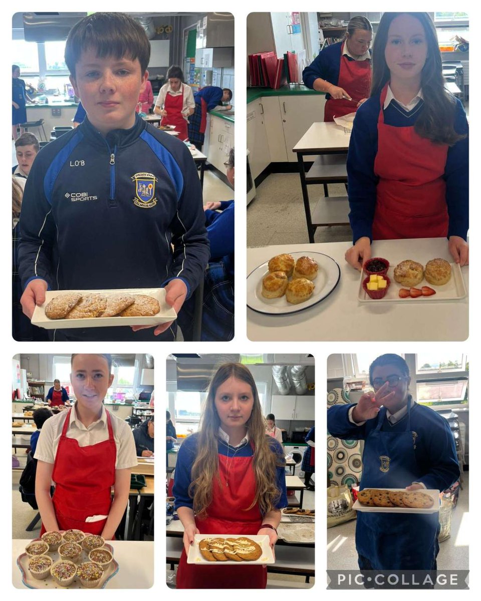 Ms.Scanlans Home Ec class completed their first practical assessment last Thursday and produced a range of delicious baked goods. They were given a brief to prepare cook and serve a baked product of their choice . The standard of presentation was outstanding -well done to all stu