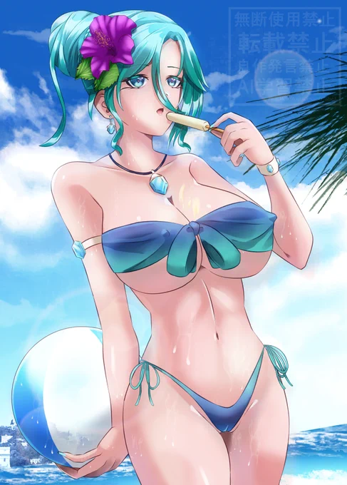 代理オリキャラ・水冬(みふゆ)の水着です #オリジナルキャラクター #うちの子