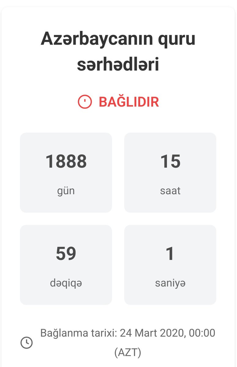 Azerbaijan's land borders have been closed for more than 5 years now. It is an open air prison where AZERBAIJANIS CAN'T LEAVE through land borders but FOREIGNERS CAN LEAVE. It is not security, it is a prison for the poor.