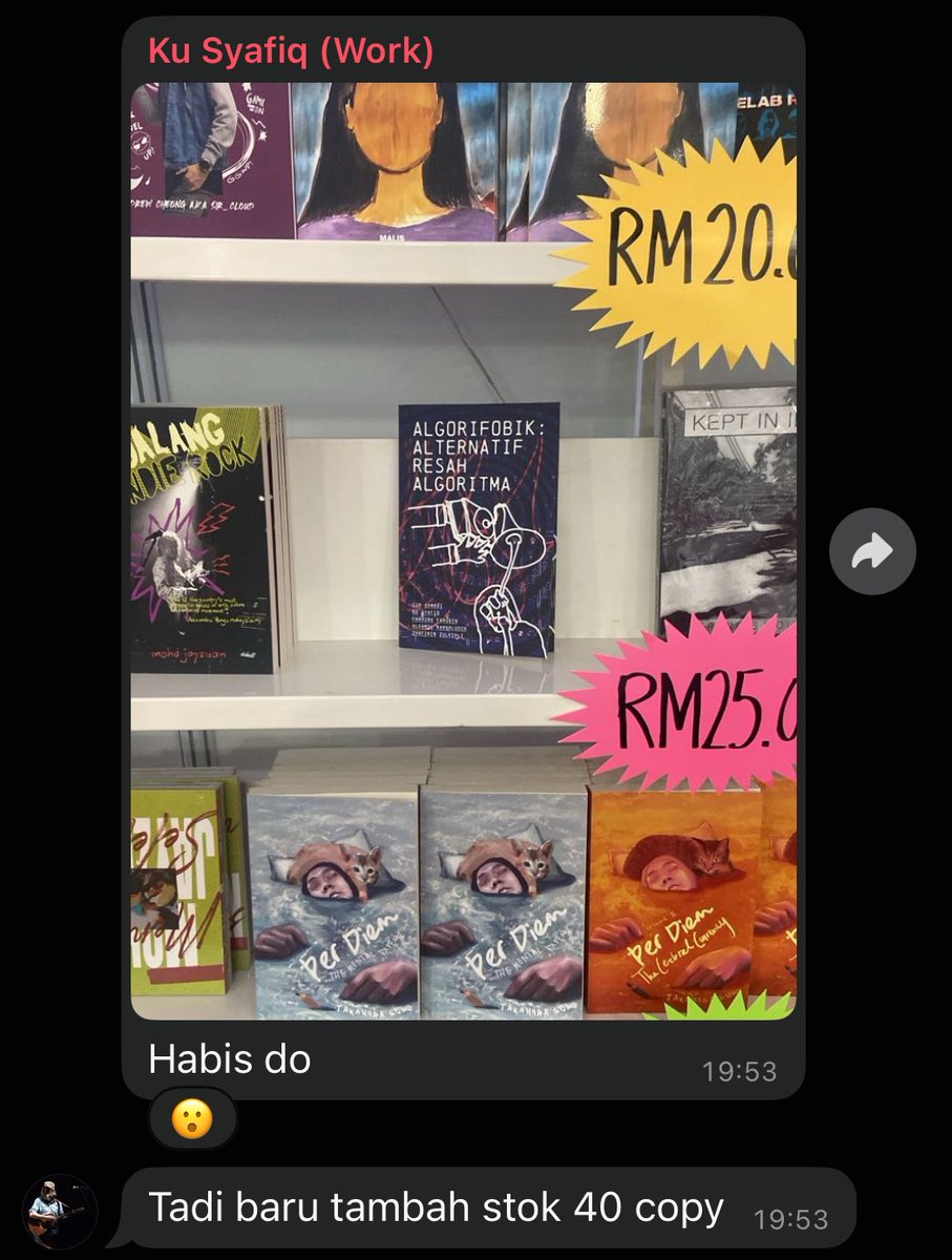 Humbling experience. Untuk harini stock buku Algorifobik dah habis 🙏🏻

Terima kasih yang datang 🙏🏻🙏🏻🙏🏻