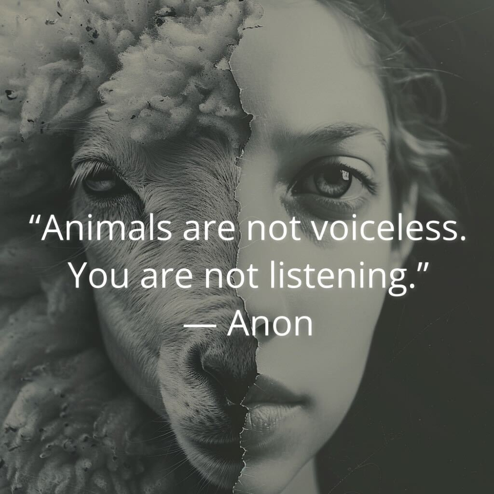 We just need to listen. 💔

👉 Make a Difference 🌱 Take the Vegan Pledge: drove.com/.2A4o 💚

📷: <a href="/teamveganfta/">Vegan FTA</a>

#animallover #veganquote #quote #quoteoftheday #quotesdaily