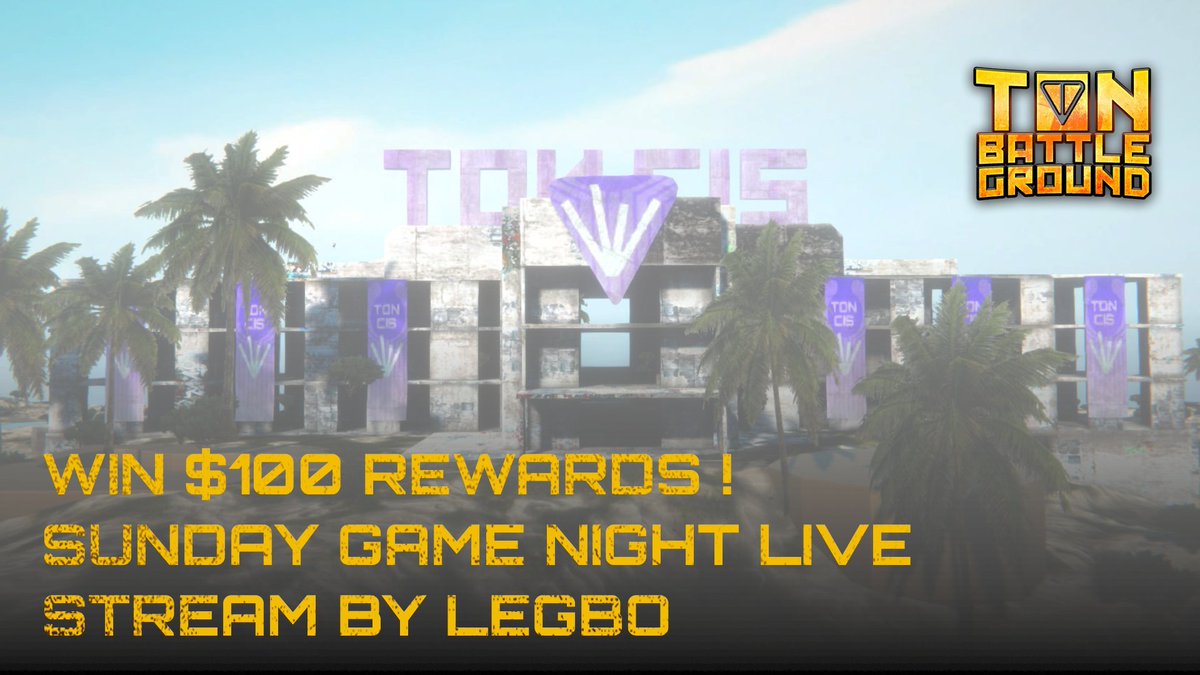 gm soldiers 🪂

Tonight 8pm UTC is the Community Game Night of <a href="/TONBattleground/">TON Battleground</a> ! 🔥

Custom Server &amp; Live Stream hosted by <a href="/legbo_/">Legbo 👑 💎</a>.

🏆 Try to win $100 rewards !

↬ <a href="/legbo_/">Legbo 👑 💎</a> will create a TON Nation custom server and invite you all to join.

↬ The server link will be shared