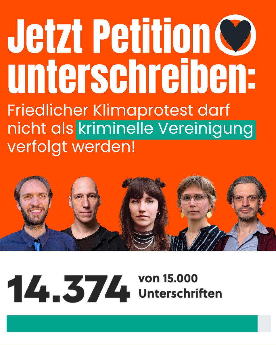 ✍️ Deine Unterschrift fehlt noch? Dann mach mit!

🦺 Friedlicher Klimaprotest ist kein Verbrechen – das betonen auch mehrere UN-Sonderberichterstatter*innen.

🔗 Jetzt Petition unterschreiben: weact.campact.de/petitions/ankl…