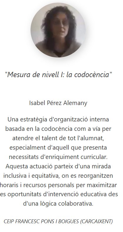 <a href="/GVAeducacio/">GVA Educació</a> 👁Y completamos la jornada con estas 5 experiencias
👉 "Mes que una biblioteca" en secundaria
👉 Musical como aprendizaje servicio
👉 ConnectAR-TE con una exploradora del talento
👉 Coodocencia, medida de nivel I
👉 Club lector y matemático como desarrollo del talento