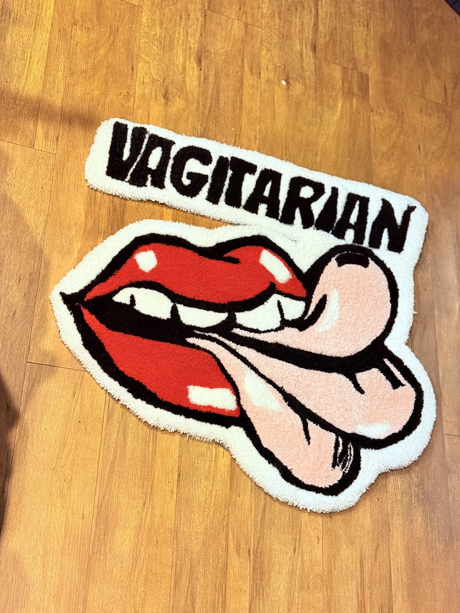Call_MeChelle's tweet photo. This hand-tufted VAGITARIAN rug isn’t for the shy — it’s for the bold babes who wear their confidence like art 🖤💋
🔥 Handmade
🔥 Statement AF
🔥 Not your average floor decor
Only a few available. DM to claim yours 💥
#TuftedRugs #BoldDecor #StatementRug #NSFWArt #SpicyHome https://t.co/u4tw9psFQ1