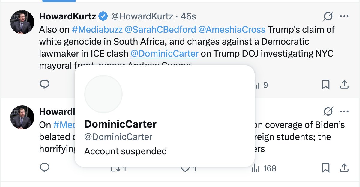 BadFoxGraphics's tweet image. If it's Sunday, it's @HowardKurtz mistyping the @X handle of one of his @FoxNews #Mediabuzz guests. 

Sorry, @DominicTV — you've been Howied.