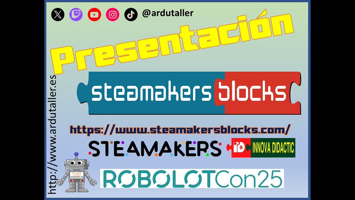 💻 Ardutaller 🤖 (@ardutaller) on Twitter photo Presentación <a href="/arduinoblocks/">arduinoblocks</a> <a href="/steamakersblock/">steamakersblocks</a> a cargo de <a href="/JuanjoLopezIbi/">Juanjo López</a> <a href="/ToniMorenoRey/">ToniMorenoRey</a> en <a href="/ROBOLOT/">ROBOLOT</a> <a href="/clubroboticagra/">Club Robótica Granada</a> <a href="/KeyestudioRobot/">KEYESTUDIO ROBOT</a> youtu.be/ttBbeizIILo?si… Presentación <a href="/arduinoblocks/">arduinoblocks</a> <a href="/steamakersblock/">steamakersblocks</a> a cargo de <a href="/JuanjoLopezIbi/">Juanjo López</a> <a href="/ToniMorenoRey/">ToniMorenoRey</a> en <a href="/ROBOLOT/">ROBOLOT</a> <a href="/clubroboticagra/">Club Robótica Granada</a> <a href="/KeyestudioRobot/">KEYESTUDIO ROBOT</a> youtu.be/ttBbeizIILo?si…