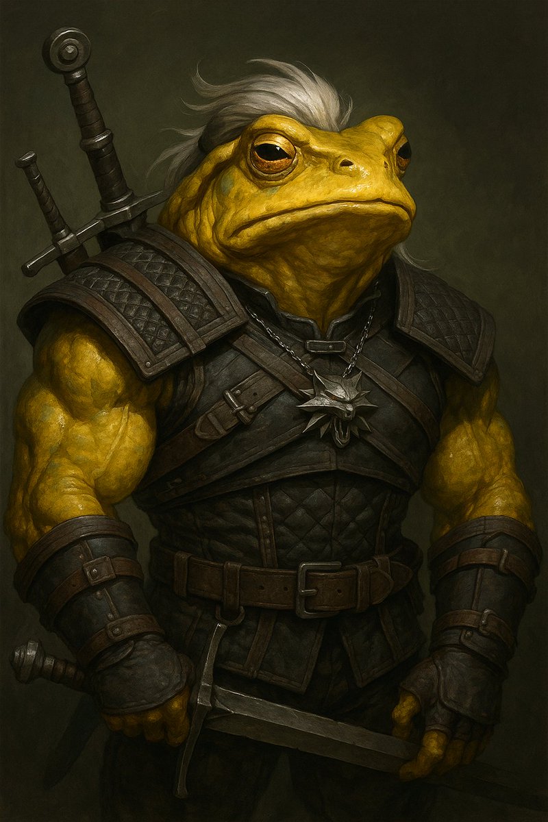 xraiman's tweet photo. ๐ธ Toss a penny to your toad, oh valley of gains...
He used to hunt monsters, now he's hunting moonshots.
Soon it'll be toss a dime to your toad, and he's not flipping it back.
#Bullish #ToadSeason #WitcherVibes #TurboToadToken @TurboToadToken $TURBO https://t.co/o5YzcX3d2x