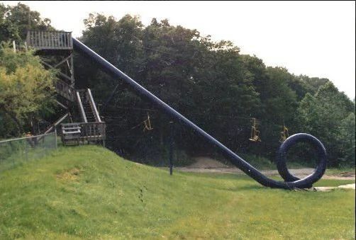 In 1985, the infamous Action Park in New Jersey built this waterslide with a loop at the end. It was only open for one month before shutting down due to many injuries.
