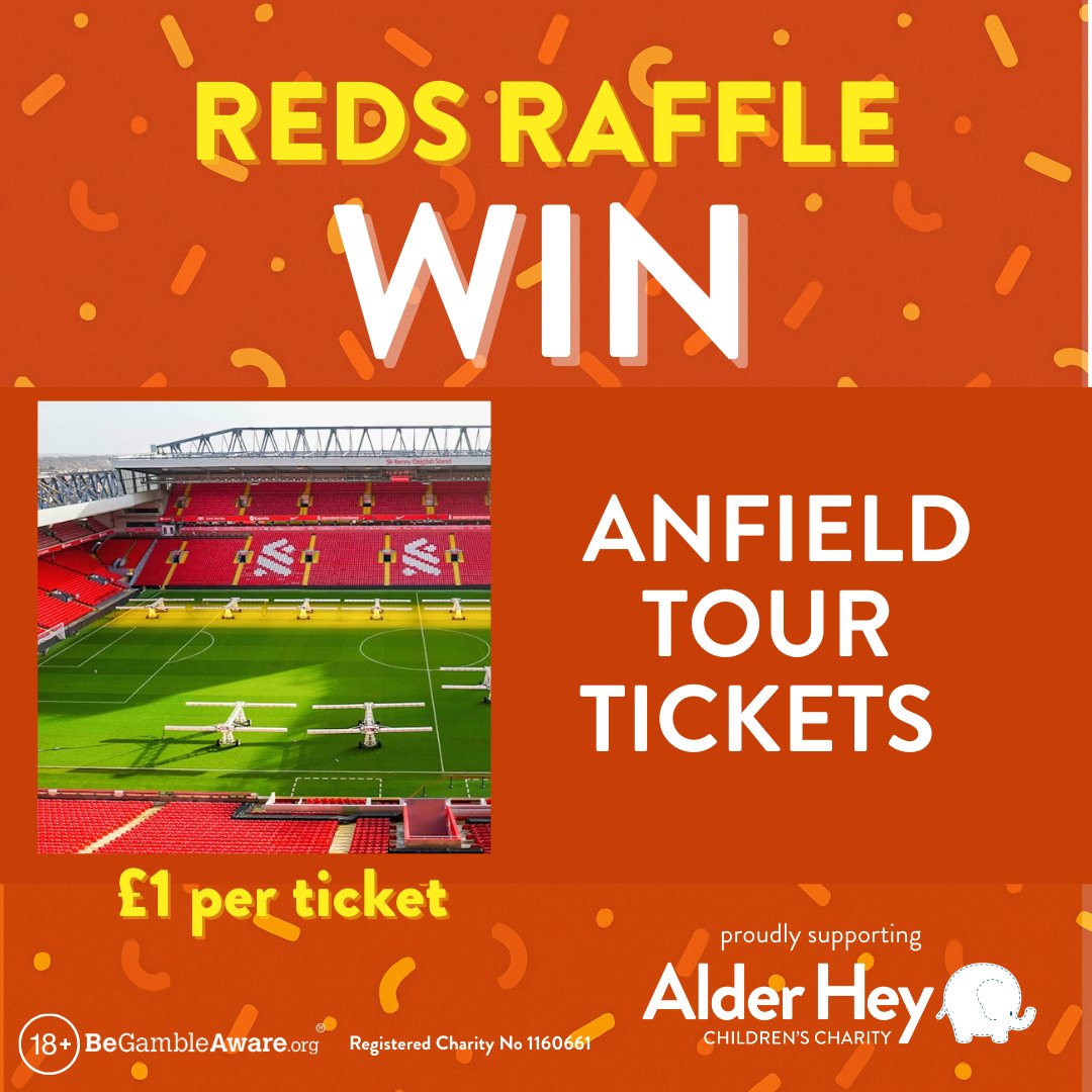 Alder Hey Children’s Charity (@alderheycharity) on Twitter photo 🏆 Congrats to our friends at <a href="/LFC/">Liverpool FC</a> on their lifting their 20th league title! 🏆
To celebrate, why not enter our #RedsRaffle - your chance to win exclusive #LFC memorabilia and support the incredible work of <a href="/AlderHey/">🏥 Alder Hey 💙</a>
🎟️ Tickets just £1 – bit.ly/4jePaSl. 🏆 Congrats to our friends at <a href="/LFC/">Liverpool FC</a> on their lifting their 20th league title! 🏆
To celebrate, why not enter our #RedsRaffle - your chance to win exclusive #LFC memorabilia and support the incredible work of <a href="/AlderHey/">🏥 Alder Hey 💙</a>
🎟️ Tickets just £1 – bit.ly/4jePaSl.