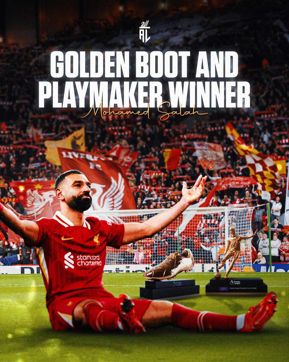 Mohamed Salah is the 2024/25 Golden Boot and Playmaker award winner! 👑🇪🇬