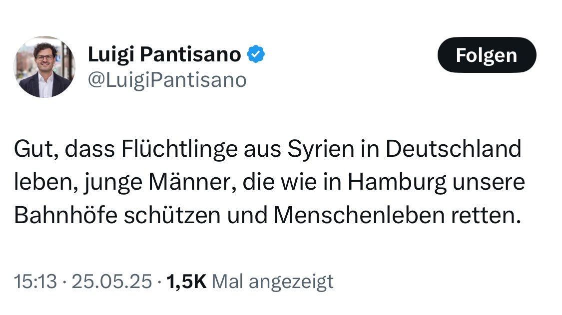 Linke am Limit: Erst schuften Syrer in den Jobs, die keiner machen will – jetzt können sie auch noch unsere Bahnhöfe vor Messerattacken retten. Als Nächstes dann: Panzerschokolade für alle und Bundesverdienstkreuz im Schichtsystem. #Hamburg