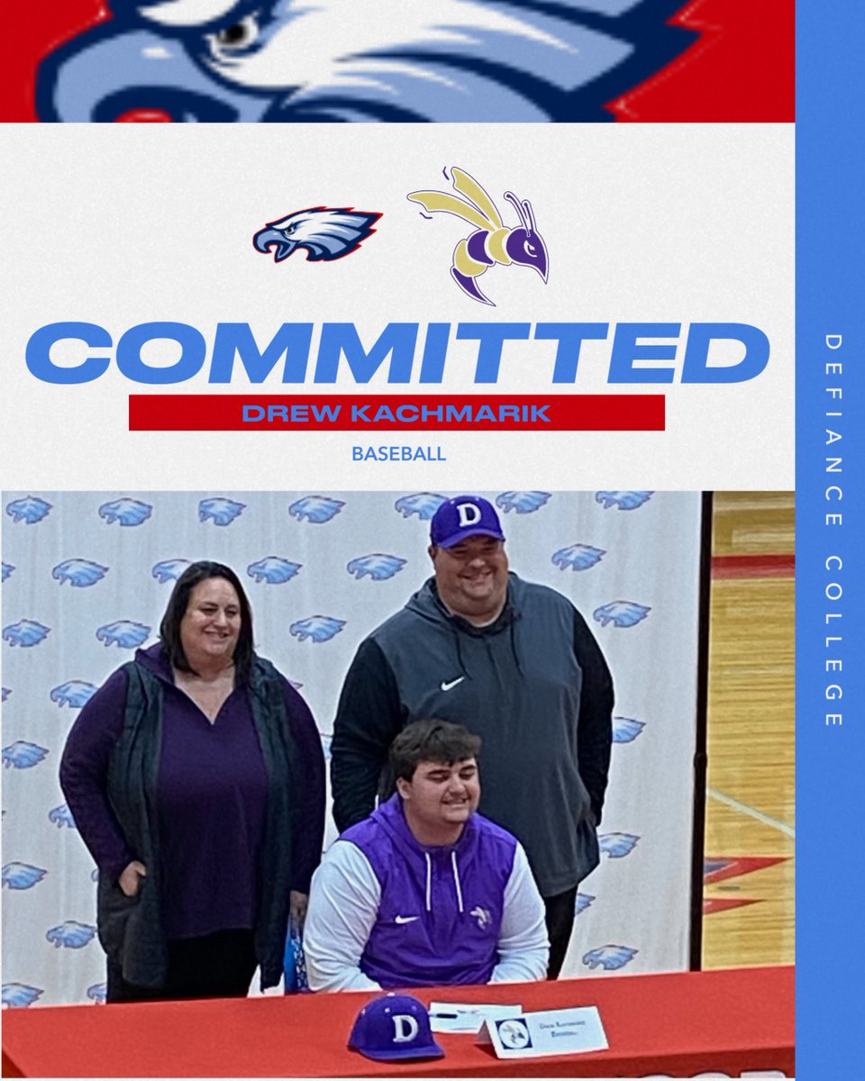 On Friday, the Eastwood Eagles held their 2025 Athletic Signing Day.  Congratulations to Drew Kachmarik who will continue his Baseball career at Defiance College #LetsGoEagles