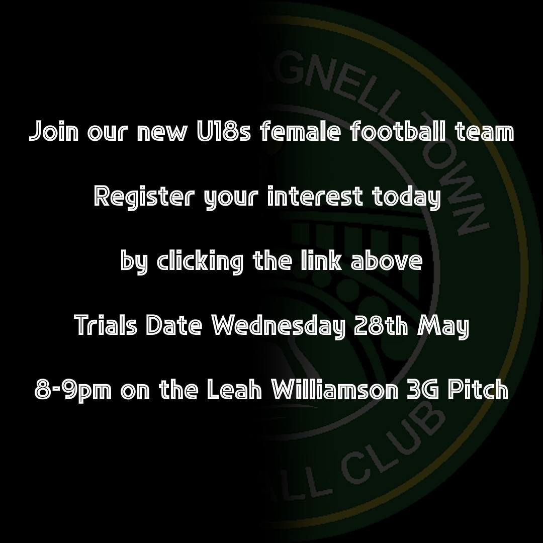 Join our new U18s female football team
Register your interest today be clicking the link
surveymonkey.com/r/YST8CTH
Trials Date 21st May
Time 8-9 pm
Location NPTFC Willen Road