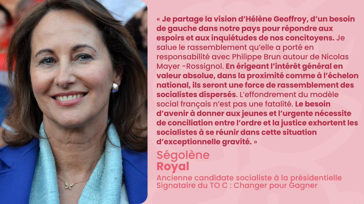 Merci chère <a href="/RoyalSegolene/">Ségolène Royal</a> pour ton soutien. 
Dans un moment d’exceptionnelle gravité, nous partageons ta conviction : rassembler les socialistes pour répondre aux attentes de nos concitoyens ; affirmer que nous sommes, tu l’as déjà dit, une France métissée qui l’a toujours été.