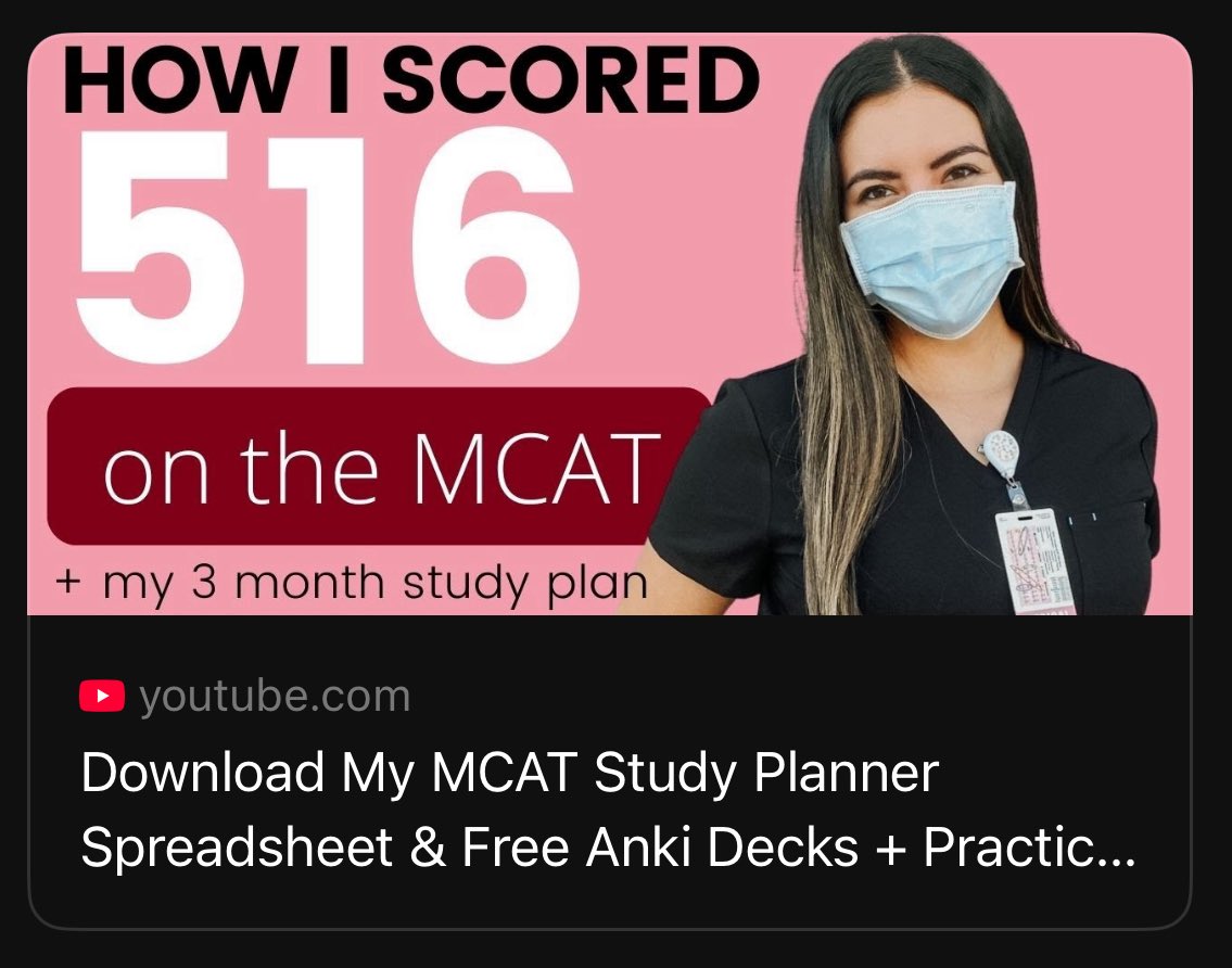 whitecoatcorgis's tweet photo. Scoring a 516 on the #MCAT wasn’t easy, but with the right study plan, resources, and strategies, I made it happen! In this video, I break down exactly how I studied, what worked, what didn’t, and my best tips to help you maximize your score 💕🌟
https://t.co/UpiXwfWDQu https://t.co/OEbJrKfzVs