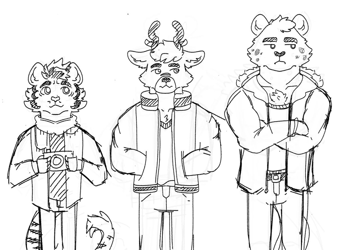 Doodling <a href="/DawnChorusVN/">Dawn Chorus VN (dawnchorusvn.bsky.social)</a> characters cause it's late night.