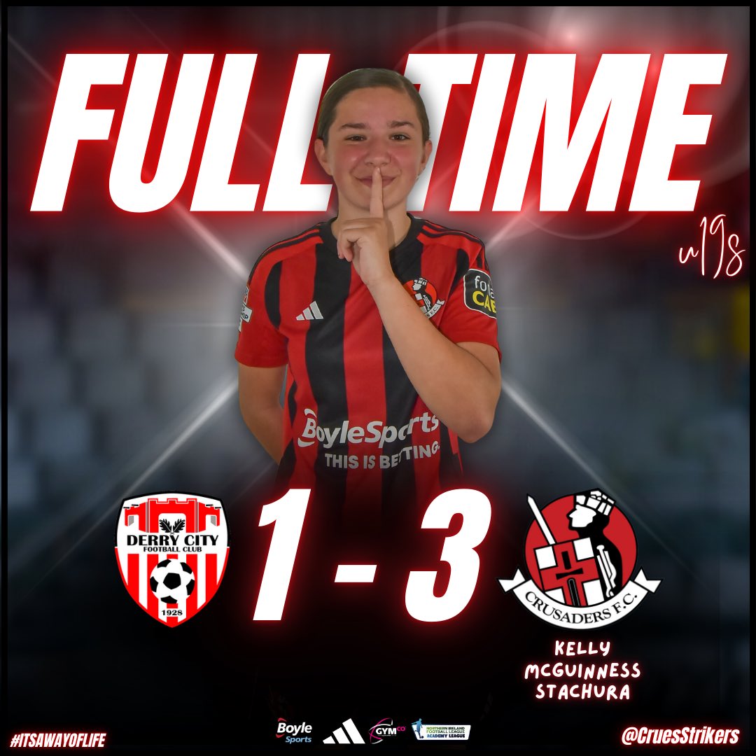 CruesStrikers's tweet photo. 3️⃣ 𝙋𝙤𝙞𝙣𝙩𝙨 to kick off the NIFL Academy League, away from home to a very well organised, hardworking Derry City team! ✅
#itsawayoflife 🔴⚫️ https://t.co/ET1GV7jDRZ