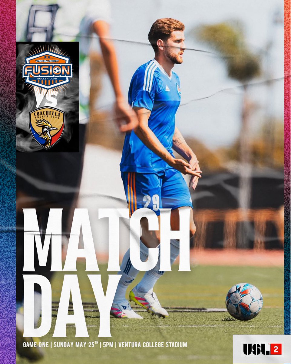 Ventura County Fusion (@vcfusion) on Twitter photo The wait is over..the <a href="/USLLeagueTwo/">USL League Two</a> season is HERE!
Join us TODAY for our Home Opener! 🔵🟠
🆚 Coachella FC
📅 Sunday, May 25
⏰ 5 PM
🏟 Ventura College Stadium
🎟️ Purchase online or Purchase at the gate
📺 SportsEngine Play / YouTube
🔵🟠 | #Prideofthe805 | #VamosFusion The wait is over..the <a href="/USLLeagueTwo/">USL League Two</a> season is HERE!
Join us TODAY for our Home Opener! 🔵🟠
🆚 Coachella FC
📅 Sunday, May 25
⏰ 5 PM
🏟 Ventura College Stadium
🎟️ Purchase online or Purchase at the gate
📺 SportsEngine Play / YouTube
🔵🟠 | #Prideofthe805 | #VamosFusion
