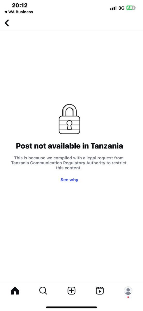 Sasa hivi ukiingia kwenye ile posti ya ufisadi kule instagram unakutana na ujumbe huu… Ahsante Instagram kwa kuweka open.