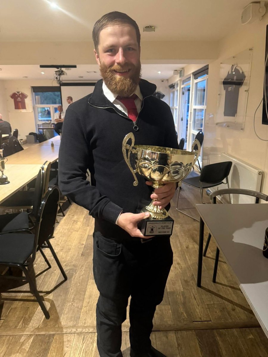 BonessRugbyFC's tweet photo. Congratulations continue ....to the man, the myth, the legend Mr Mccormick.... Who has only gone and bagged himself  Player of The Year 2025 , Grangemouth Stags (seconds). The Rhinos are proud of you mate!! https://t.co/ZJiOTTDaPS