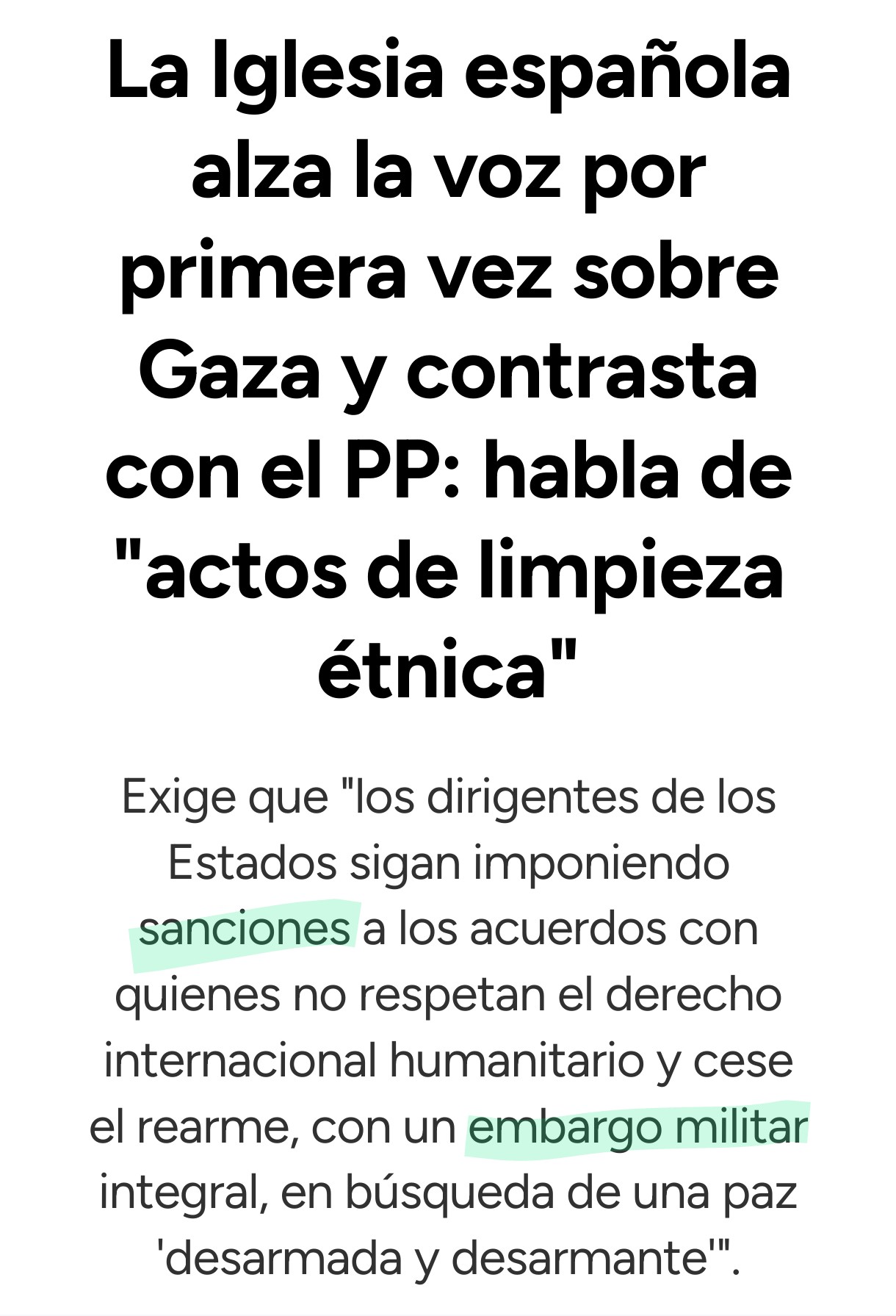 Jorge @jorgertolosa.bsky.social on X: "Hasta la Conferencia Episcopal  reivindica sanciones y el embargo de armas a Israel.  https://t.co/u21jyh9nCN https://t.co/KgKMKnyY1H" / X
