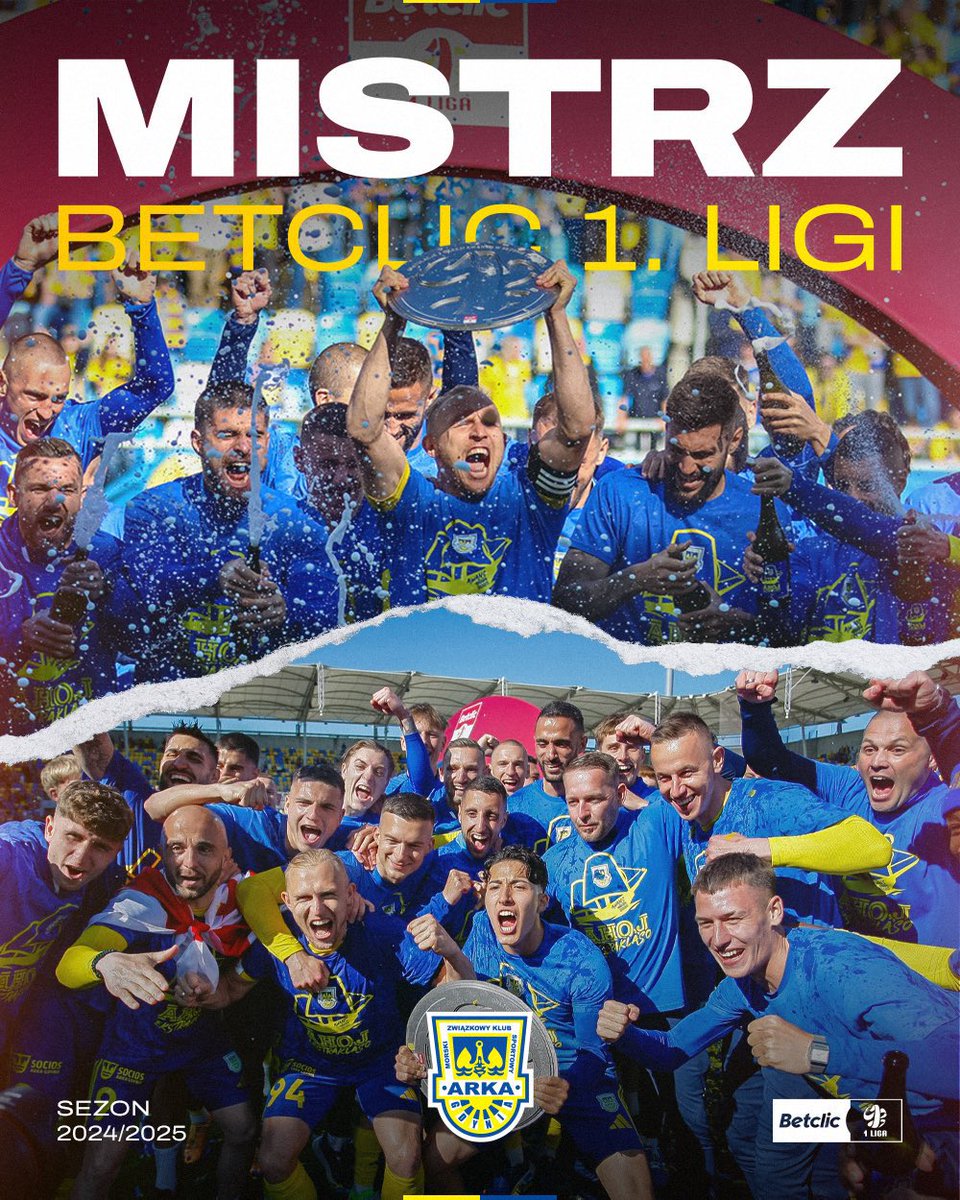 Wojtek Pertkiewicz (@pertkiewiczw) on Twitter photo MISTRZ <a href="/_1liga_/">Betclic 1 Liga</a> !🔥💪
Gratulacje dla piłkarzy, sztabu trenerskiego, kibiców, akcjonariuszy, sponsorów, partnerów, pracowników klubu. Dziękuję, że nie straciliście wiary rok temu. To WASZE zwycięstwo💪💛💙 Ahoj Ekstraklaso! MISTRZ <a href="/_1liga_/">Betclic 1 Liga</a> !🔥💪
Gratulacje dla piłkarzy, sztabu trenerskiego, kibiców, akcjonariuszy, sponsorów, partnerów, pracowników klubu. Dziękuję, że nie straciliście wiary rok temu. To WASZE zwycięstwo💪💛💙 Ahoj Ekstraklaso!